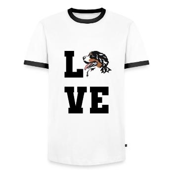 Bernese love - Men's Ringer Shirt - white/black - Front - AI Model Female 172 light (172cm) & AI Model Male 178 dark (178cm)