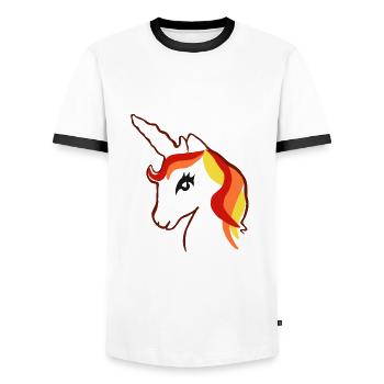 Einhorn Mädchen Geschenk Unicorn Einhörner Tier - Men's Ringer Shirt - white/black - Front - AI Model Female 172 light (172cm) & AI Model Male 178 dark (178cm)