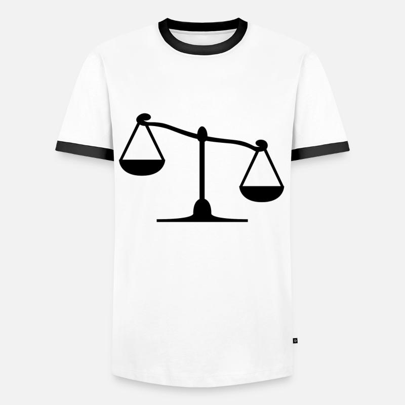 Libra - Men's Ringer Shirt - white/black