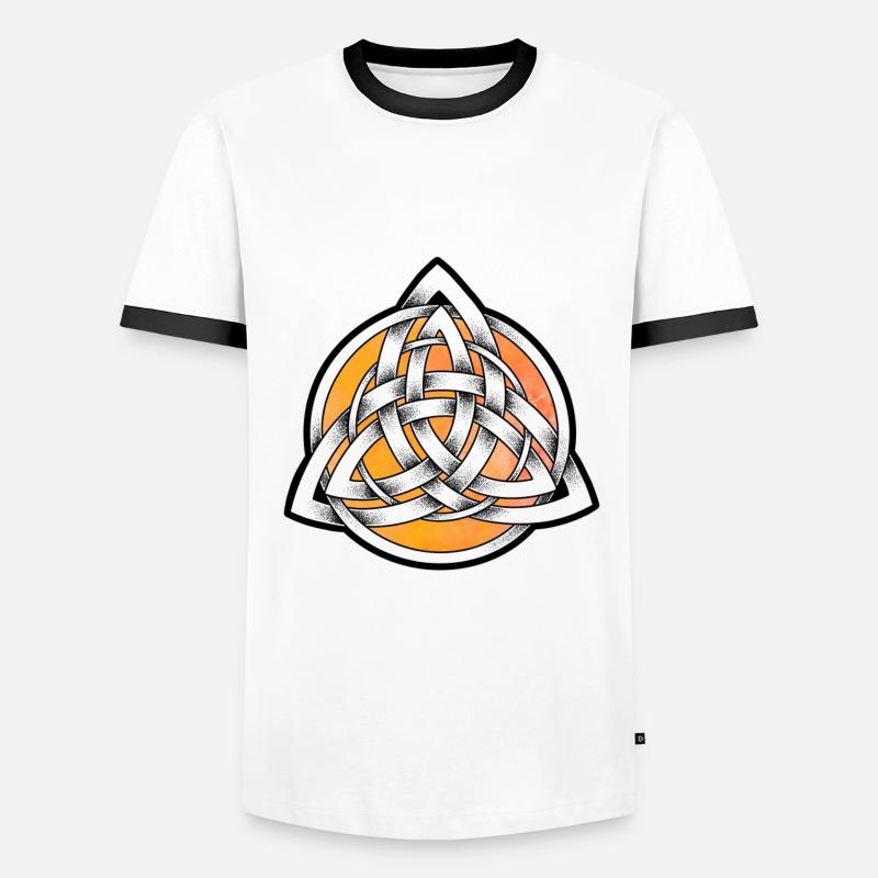 Triquetra dotwork - Men's Ringer Shirt - white/black