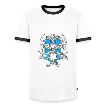 viking - Men's Ringer Shirt - white/black - Front - AI Model Female 172 light (172cm) & AI Model Male 178 dark (178cm)