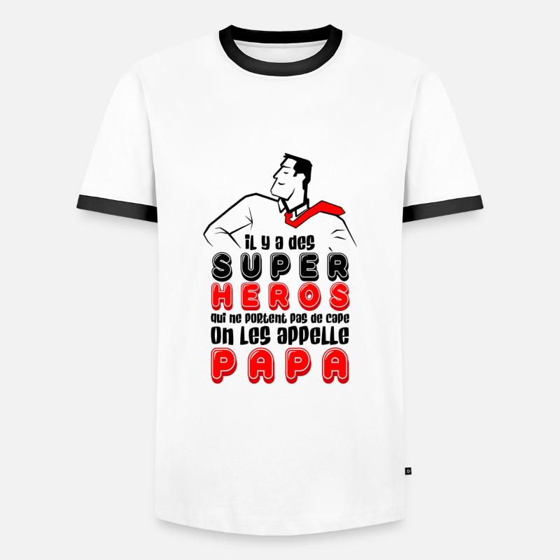 Super Daddy. - Männer Kontrast-T-Shirt - Weiß/Schwarz