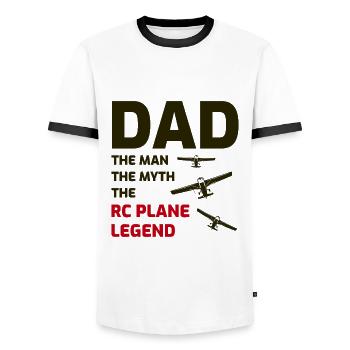 RC Model Planes Airplane Dad Fathers Day Gift - Men's Ringer Shirt - white/black - Front - AI Model Female 172 light (172cm) & AI Model Male 178 dark (178cm)