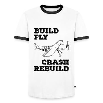 RC Model Planes Airplane Aircraft Pilot Funny Gift - Men's Ringer Shirt - white/black - Front - AI Model Female 172 light (172cm) & AI Model Male 178 dark (178cm)