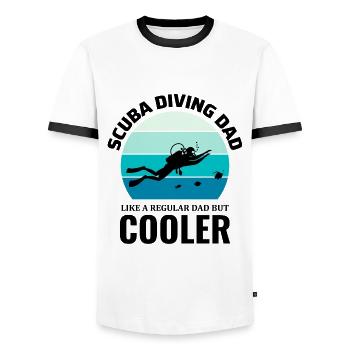 Tauchen Taucher Tauchen Schwimmen Papa Väter Tag - Männer Kontrast-T-Shirt - Weiß/Schwarz - Vorne - AI Model Female 172 light (172cm) & AI Model Male 178 dark (178cm)
