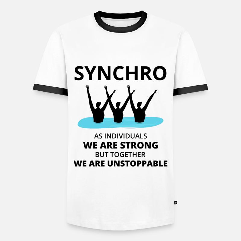 Synchro Schwimmer Synchronschwimmen Team - Männer Kontrast-T-Shirt - Weiß/Schwarz