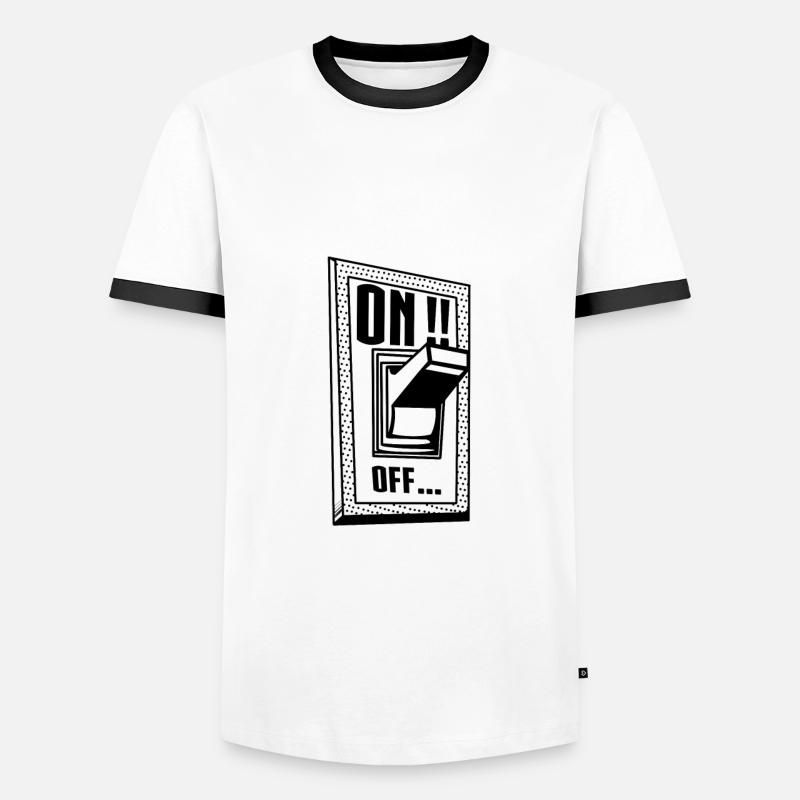SWITCH ON / OFF - Men's Ringer Shirt - white/black