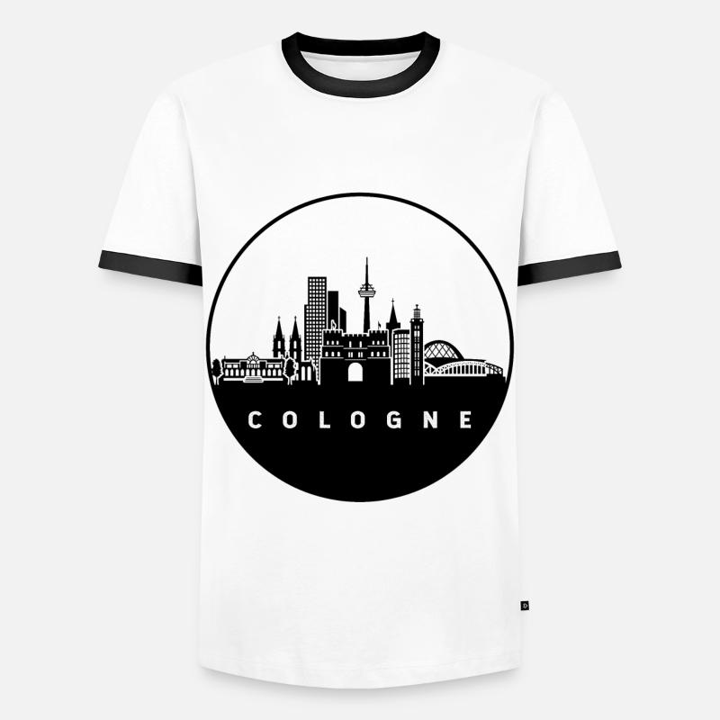 Cologne Germany Skyline - Men's Ringer Shirt - white/black