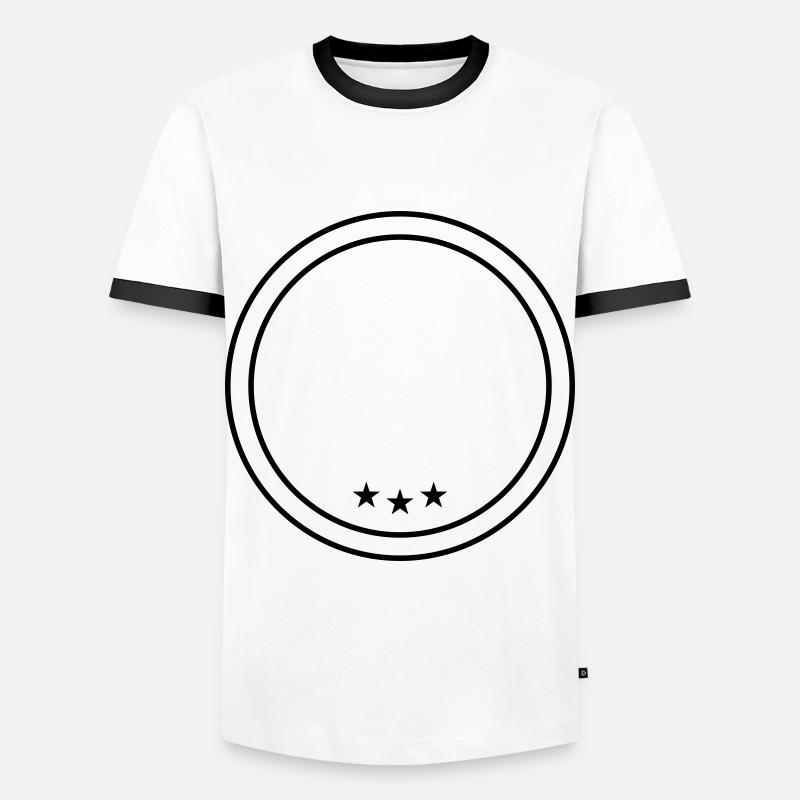 circle emblem - Men's Ringer Shirt - white/black