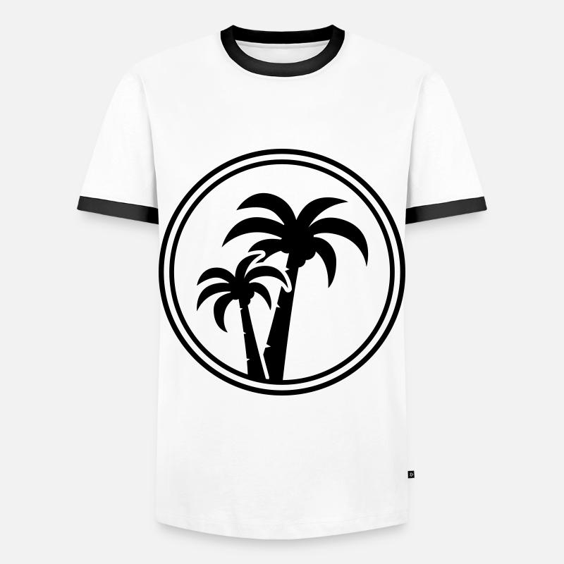 palm symbol - Men's Ringer Shirt - white/black