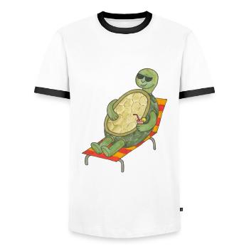 Crapaud froid - T-shirt contrasté Homme - blanc/noir - Devant - AI Model Female 172 light (172cm) & AI Model Male 178 dark (178cm)
