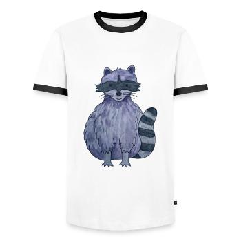 raton laveur mignon - T-shirt contrasté Homme - blanc/noir - Devant - AI Model Female 172 light (172cm) & AI Model Male 178 dark (178cm)