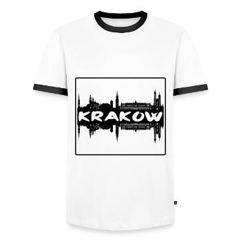 Krakau Polen Skyline Silhouette Reisesouvenir - Männer Kontrast-T-Shirt - Weiß/Schwarz - Vorne - AI Model Female 172 light (172cm) & AI Model Male 178 dark (178cm)