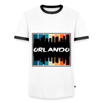 Orlando Florida Usa Skyline Silhouette Travel Souv - Männer Kontrast-T-Shirt - Weiß/Schwarz - Vorne - AI Model Female 172 light (172cm) & AI Model Male 178 dark (178cm)