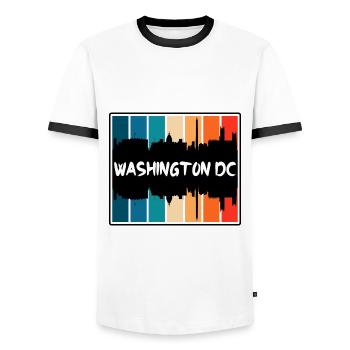 Washington Dc Washington Usa Skyline Silhouette Tr - Men's Ringer Shirt - white/black - Front - AI Model Female 172 light (172cm) & AI Model Male 178 dark (178cm)