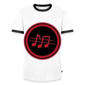 Partitions musicales - T-shirt contrasté Homme - blanc/noir - Devant - AI Model Female 172 light (172cm) & AI Model Male 178 dark (178cm)