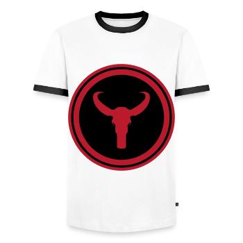 Bulle Skelett - Männer Kontrast-T-Shirt - Weiß/Schwarz - Vorne - AI Model Female 172 light (172cm) & AI Model Male 178 dark (178cm)