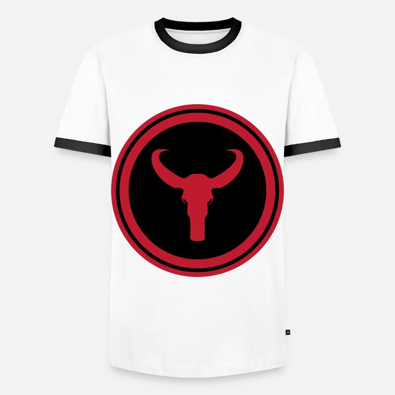 Bull skeleton - Men's Ringer Shirt - white/black