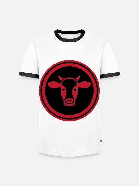 Cow Head Symbol - Men's Ringer Shirt - white/black