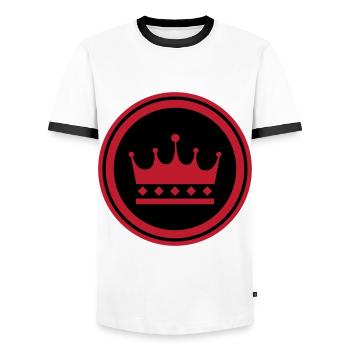 Symbole de la couronne - T-shirt contrasté Homme - blanc/noir - Devant - AI Model Female 172 light (172cm) & AI Model Male 178 dark (178cm)