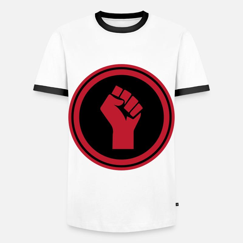 Main Faust - T-shirt contrasté Homme - blanc/noir