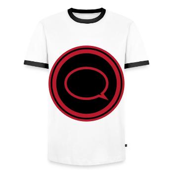 Ballon - T-shirt contrasté Homme - blanc/noir - Devant - AI Model Female 172 light (172cm) & AI Model Male 178 dark (178cm)