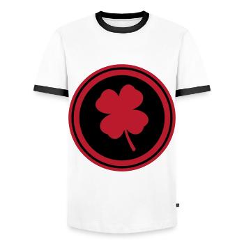 Clover Symbol - Men's Ringer Shirt - white/black - Front - AI Model Female 172 light (172cm) & AI Model Male 178 dark (178cm)