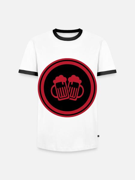 Bierglas Symbol - Männer Kontrast-T-Shirt - Weiß/Schwarz