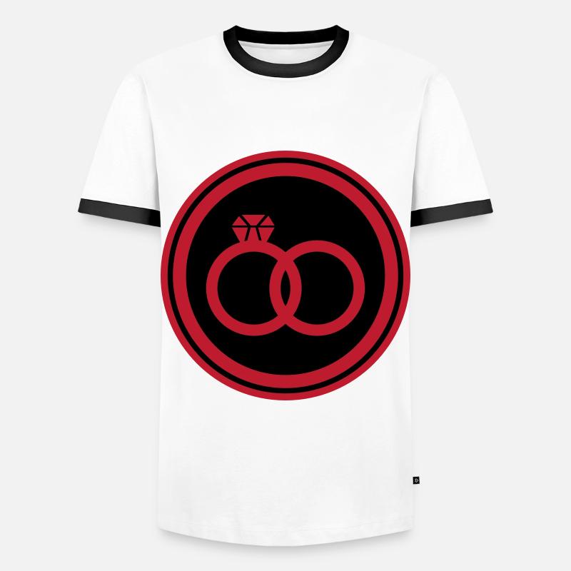 Eheringe Ring Hochzeit - Männer Kontrast-T-Shirt - Weiß/Schwarz