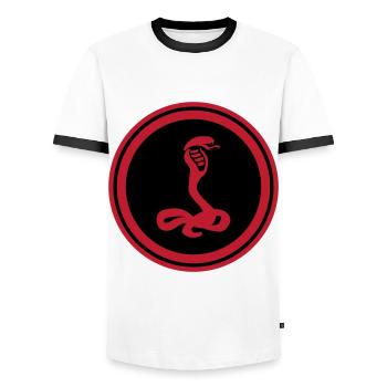 Snake Cobra - Men's Ringer Shirt - white/black - Front - AI Model Female 172 light (172cm) & AI Model Male 178 dark (178cm)