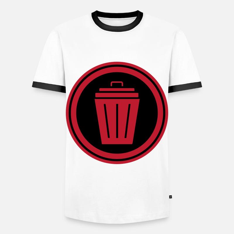 Garbage can icon - Men's Ringer Shirt - white/black
