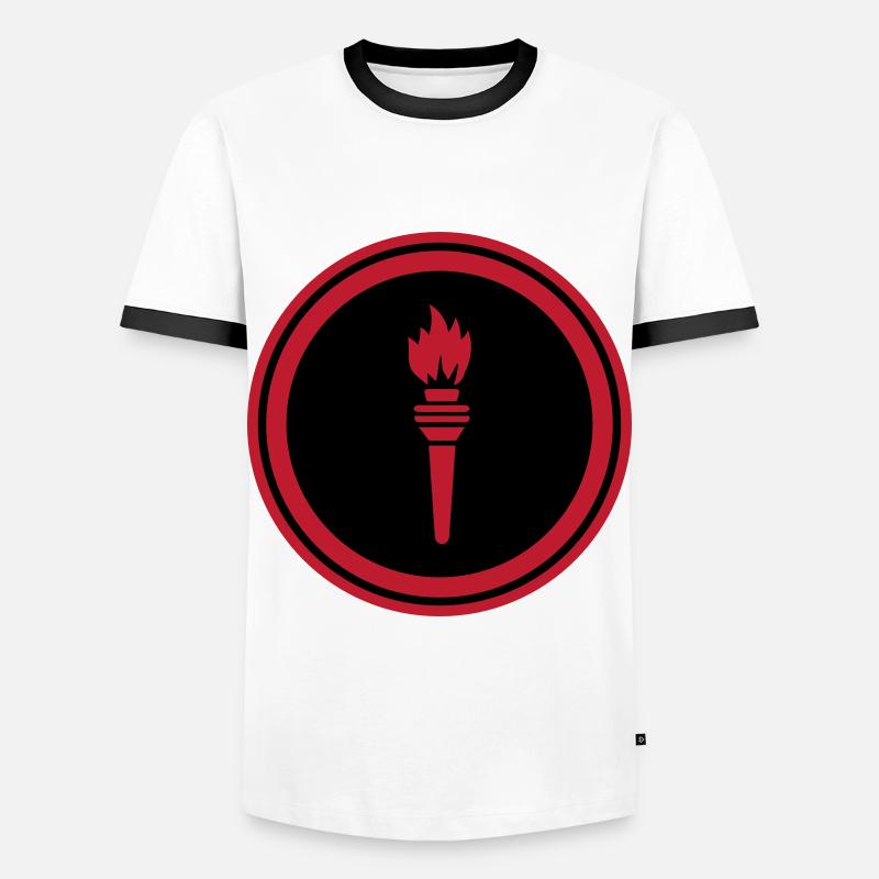 Flame Symbol - Men's Ringer Shirt - white/black
