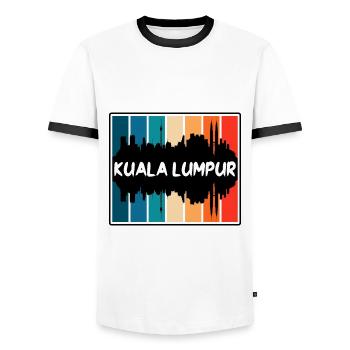 Kuala Lumpur Malaysia Skyline Silhouette Reisen So - Männer Kontrast-T-Shirt - Weiß/Schwarz - Vorne - AI Model Female 172 light (172cm) & AI Model Male 178 dark (178cm)