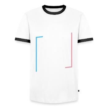 Trans Transgender Transsexual Pride - Men's Ringer Shirt - white/black - Front - AI Model Female 172 light (172cm) & AI Model Male 178 dark (178cm)