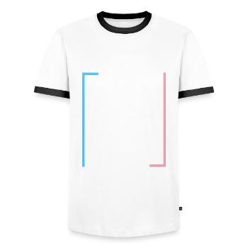 Trans Transgender Transsexual Pride - Men's Ringer Shirt - white/black - Front - AI Model Female 172 light (172cm) & AI Model Male 178 dark (178cm)