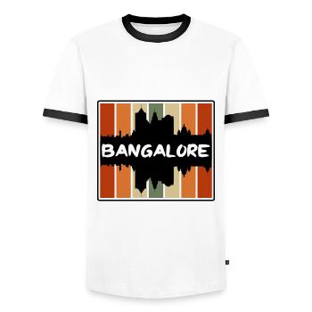 Bangalore Inde Skyline Silhouette Souvenir de voyage - T-shirt contrasté Homme - blanc/noir - Devant - AI Model Female 172 light (172cm) & AI Model Male 178 dark (178cm)