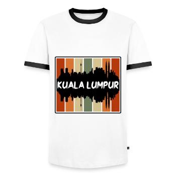 Kuala Lumpur Malaysia Skyline Silhouette Reisen So - Männer Kontrast-T-Shirt - Weiß/Schwarz - Vorne - AI Model Female 172 light (172cm) & AI Model Male 178 dark (178cm)
