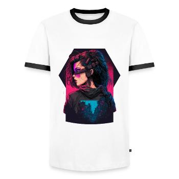 Science Fiction Lady l’excellent cadeau pour - T-shirt contrasté Homme - blanc/noir - Devant - AI Model Female 172 light (172cm) & AI Model Male 178 dark (178cm)