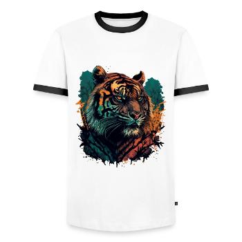 Soyez un tigre - T-shirt contrasté Homme - blanc/noir - Devant - AI Model Female 172 light (172cm) & AI Model Male 178 dark (178cm)