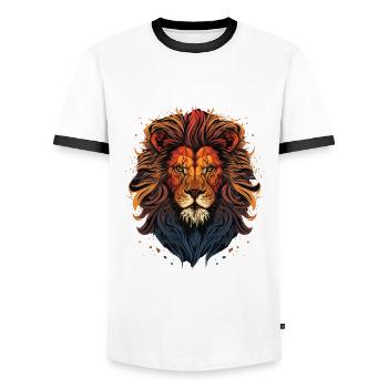 Lion Owner - Men's Ringer Shirt - white/black - Front - AI Model Female 172 light (172cm) & AI Model Male 178 dark (178cm)