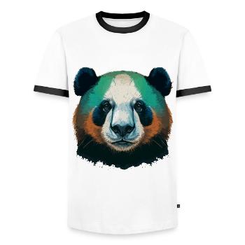 Cadeau Panda Lover - T-shirt contrasté Homme - blanc/noir - Devant - AI Model Female 172 light (172cm) & AI Model Male 178 dark (178cm)