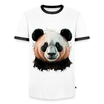 Panda Head - Men's Ringer Shirt - white/black - Front - AI Model Female 172 light (172cm) & AI Model Male 178 dark (178cm)