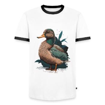 Canard canard - T-shirt contrasté Homme - blanc/noir - Devant - AI Model Female 172 light (172cm) & AI Model Male 178 dark (178cm)