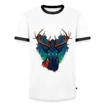 Bunter Kopf - Männer Kontrast-T-Shirt - Weiß/Schwarz - Vorne - AI Model Female 172 light (172cm) & AI Model Male 178 dark (178cm)