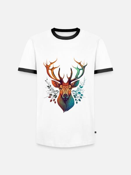 Niedliches Reh - Männer Kontrast-T-Shirt - Weiß/Schwarz