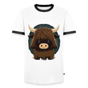 Lustiges Yak Geschenk - Männer Kontrast-T-Shirt - Weiß/Schwarz - Vorne - AI Model Female 172 light (172cm) & AI Model Male 178 dark (178cm)