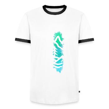 Waldlandschaft - Aquarell & Strichzeichnung weiß - Männer Kontrast-T-Shirt - Weiß/Schwarz - Vorne - AI Model Female 172 light (172cm) & AI Model Male 178 dark (178cm)