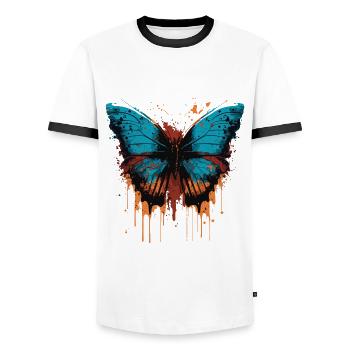 Painted Butterfly - Men's Ringer Shirt - white/black - Front - AI Model Female 172 light (172cm) & AI Model Male 178 dark (178cm)
