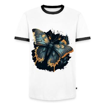 Dunkler Schmetterling - Männer Kontrast-T-Shirt - Weiß/Schwarz - Vorne - AI Model Female 172 light (172cm) & AI Model Male 178 dark (178cm)