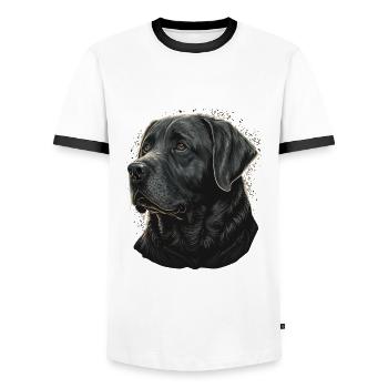 Veretan Labrador Retriever - Männer Kontrast-T-Shirt - Weiß/Schwarz - Vorne - AI Model Female 172 light (172cm) & AI Model Male 178 dark (178cm)